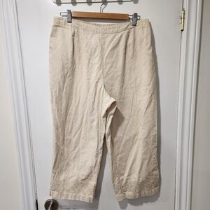 Northern Reflections Cream Linen Cropped Pants